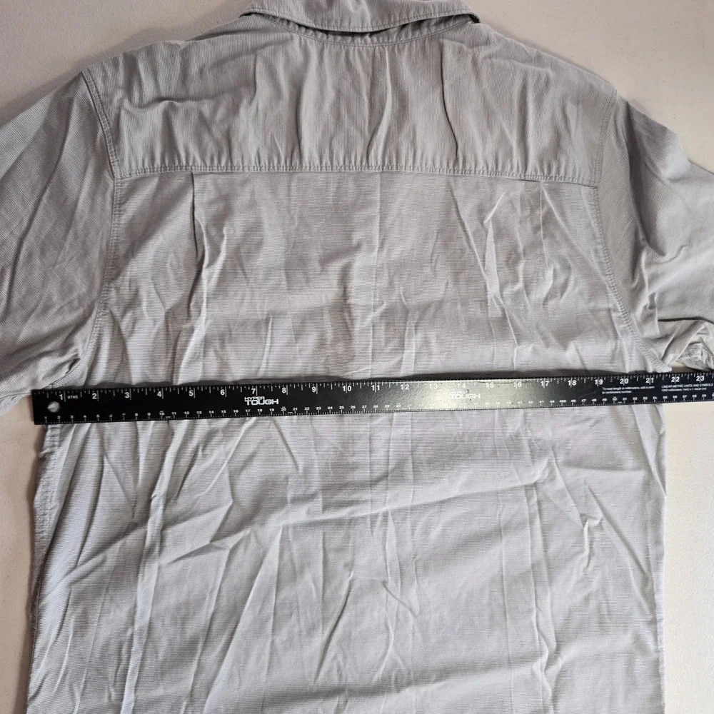 The North Face Button Down Shirt Men's L Gray Short Sleeve Collar Pocket